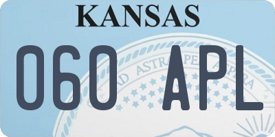 KS license plate 060APL