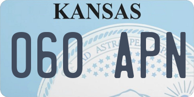 KS license plate 060APN