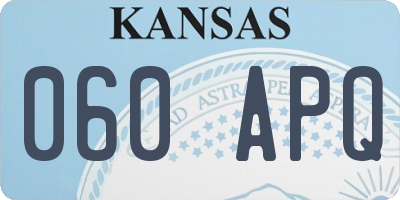 KS license plate 060APQ
