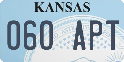 KS license plate 060APT