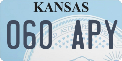 KS license plate 060APY