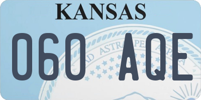 KS license plate 060AQE