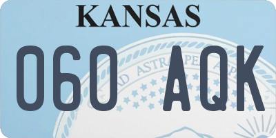 KS license plate 060AQK