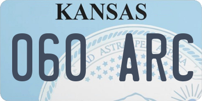 KS license plate 060ARC