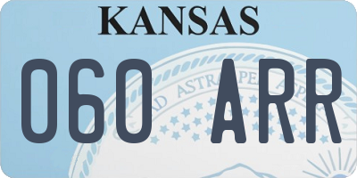 KS license plate 060ARR