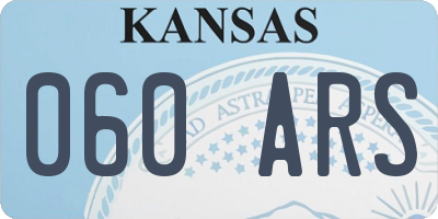KS license plate 060ARS