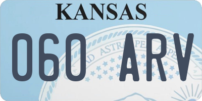 KS license plate 060ARV