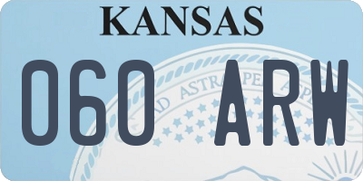 KS license plate 060ARW