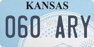 KS license plate 060ARY