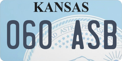 KS license plate 060ASB