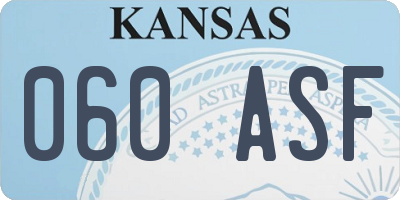 KS license plate 060ASF