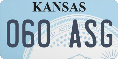KS license plate 060ASG