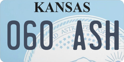 KS license plate 060ASH