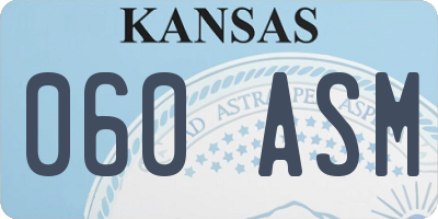 KS license plate 060ASM