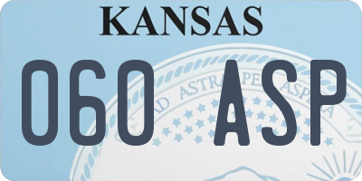 KS license plate 060ASP