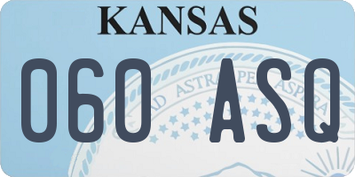 KS license plate 060ASQ