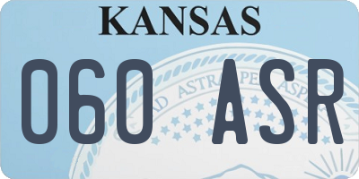 KS license plate 060ASR