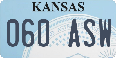 KS license plate 060ASW