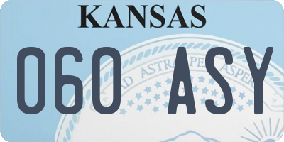 KS license plate 060ASY
