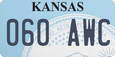 KS license plate 060AWC