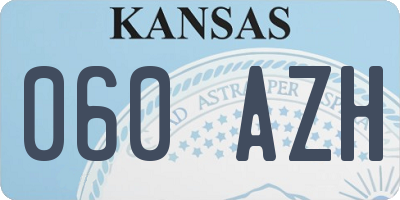 KS license plate 060AZH