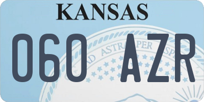 KS license plate 060AZR