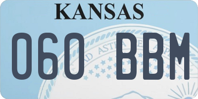KS license plate 060BBM