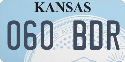 KS license plate 060BDR
