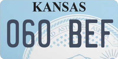 KS license plate 060BEF