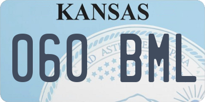 KS license plate 060BML