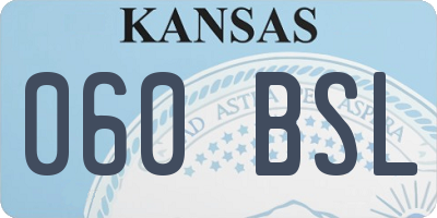 KS license plate 060BSL