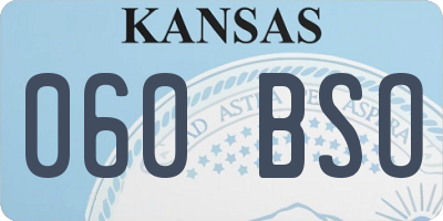 KS license plate 060BSO