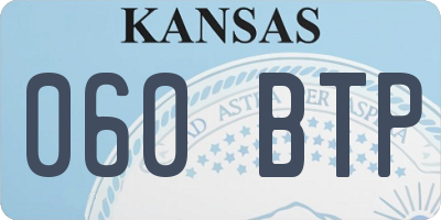 KS license plate 060BTP