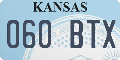 KS license plate 060BTX