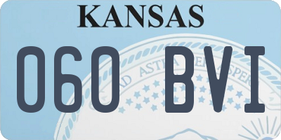KS license plate 060BVI