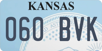 KS license plate 060BVK