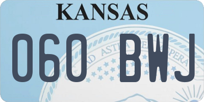KS license plate 060BWJ