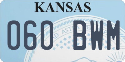 KS license plate 060BWM