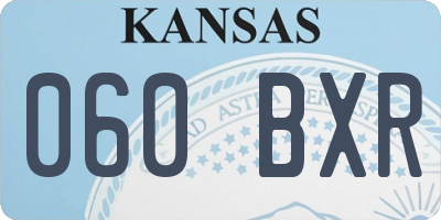 KS license plate 060BXR