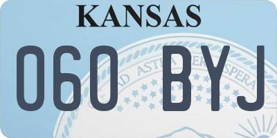 KS license plate 060BYJ