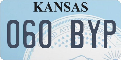 KS license plate 060BYP