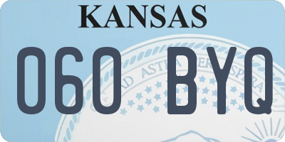 KS license plate 060BYQ