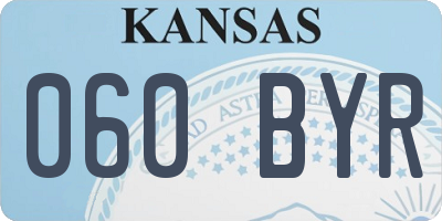 KS license plate 060BYR