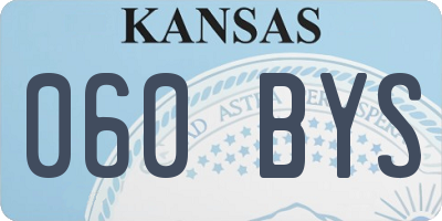 KS license plate 060BYS