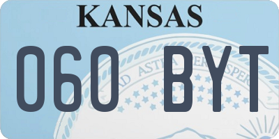 KS license plate 060BYT