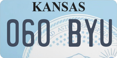 KS license plate 060BYU