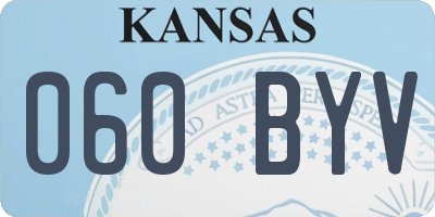 KS license plate 060BYV