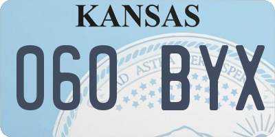 KS license plate 060BYX