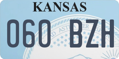 KS license plate 060BZH