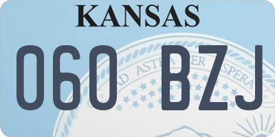 KS license plate 060BZJ